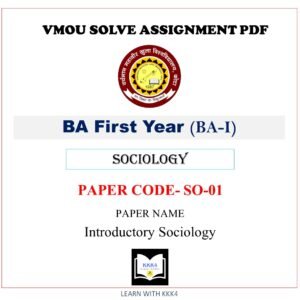 VMOU SO-01 Assignment Solved PDF VMOU SO01 Assignment PDF