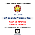 VMOU MA English Previous Year Assignment Answer