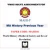 VMOU MA HISTORY assignment answer pdf - VMOU MAHI-01 ASSIGNMENT SOLUTION PDF - MAHI01 Paper - World History (Medieval Society and Era of Revolution) - VMOU MAHI-01 ASSIGNMENT SOLUTION PDF